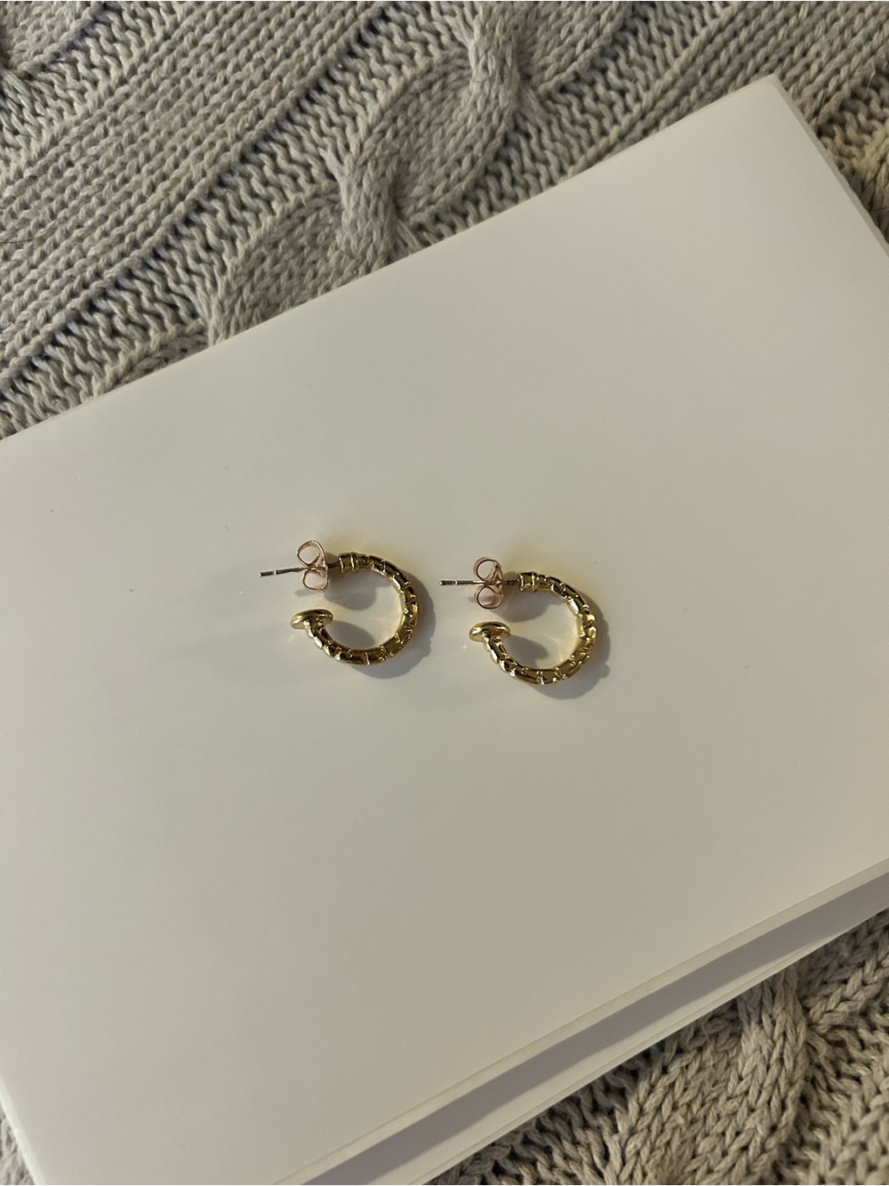 Gold Twisted Hoop Earrings - Women Jewelry